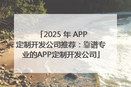 2025 年 APP 定制开发公司推荐：靠谱专业的APP定制开发公司