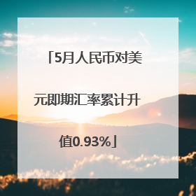 5月人民币对美元即期汇率累计升值0.93%