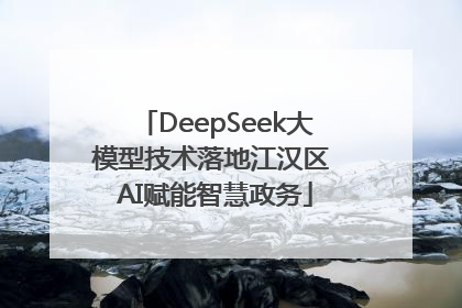DeepSeek大模型技术落地江汉区 AI赋能智慧政务